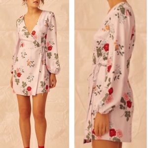 Pretty one lilac floral print wrap dress